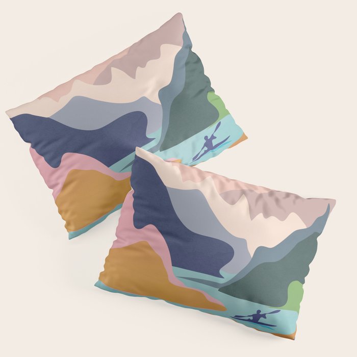 River Canyon Kayaking Pillow Sham Gallery Image 1