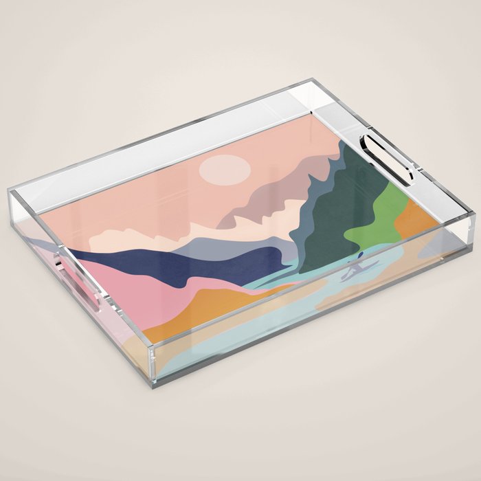 River Canyon Kayaking Acrylic Tray Gallery Image 1