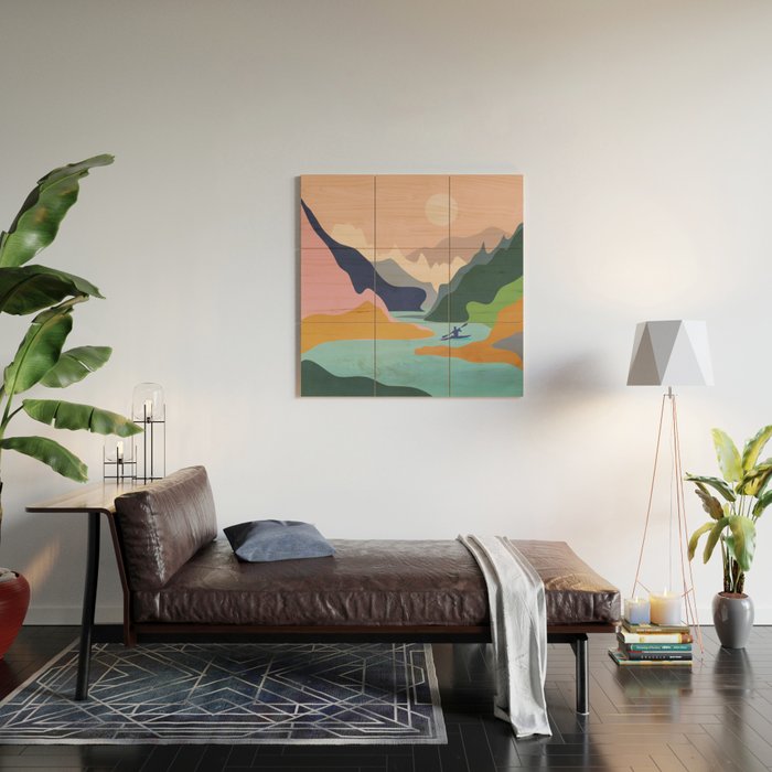 River Canyon Kayaking Wood Wall Art Gallery Image 2