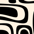 Palm Springs - Midcentury Modern Abstract Pattern in Black and Almond Cream  Coffee Mug Gallery Image 2