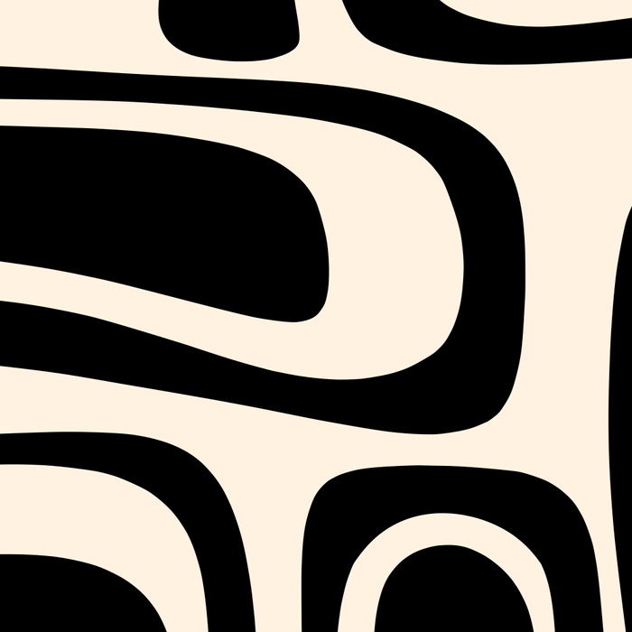 Palm Springs - Midcentury Modern Abstract Pattern in Black and Almond Cream  Coffee Mug Gallery Image 2