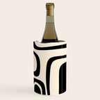 Palm Springs - Midcentury Modern Abstract Pattern in Black and Almond Cream  Wine Chiller Gallery Image 3
