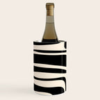 Palm Springs - Midcentury Modern Abstract Pattern in Black and Almond Cream  Wine Chiller Gallery Image 2