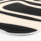 Palm Springs - Midcentury Modern Abstract Pattern in Black and Almond Cream  Bath Mat Gallery Image 3