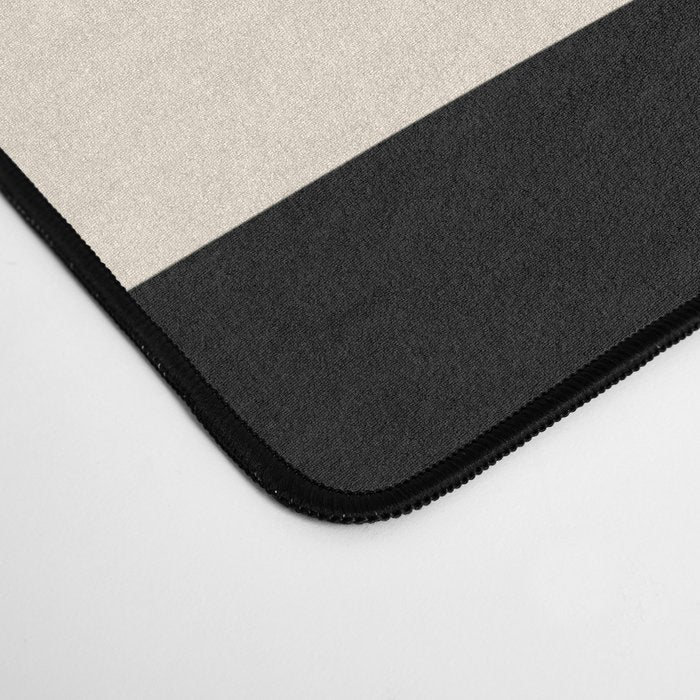 Palm Springs - Midcentury Modern Abstract Pattern in Black and Almond Cream  Desk Mat Gallery Image 4