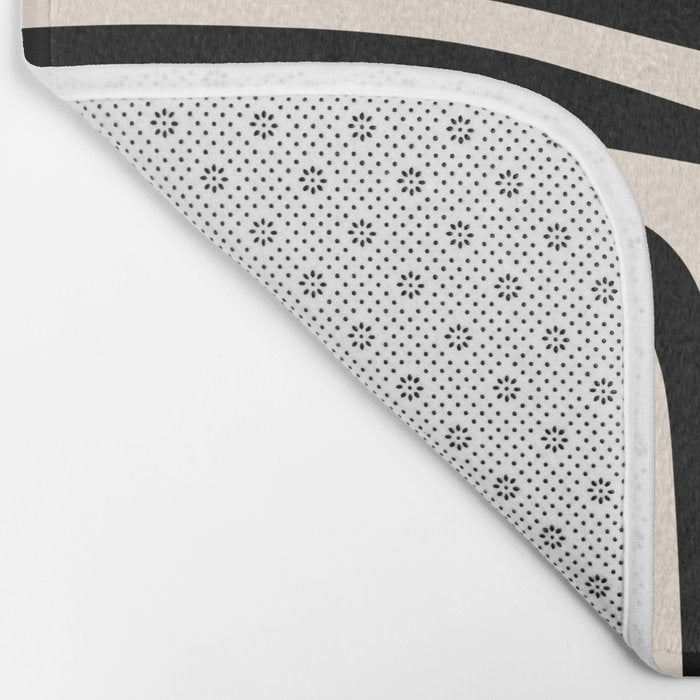 Palm Springs - Midcentury Modern Abstract Pattern in Black and Almond Cream  Bath Mat Gallery Image 2