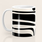 Palm Springs - Midcentury Modern Abstract Pattern in Black and Almond Cream  Coffee Mug Gallery Image 3