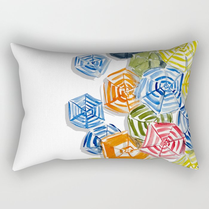 The Umbrellas of Positano Rectangular Pillow Gallery Image 1