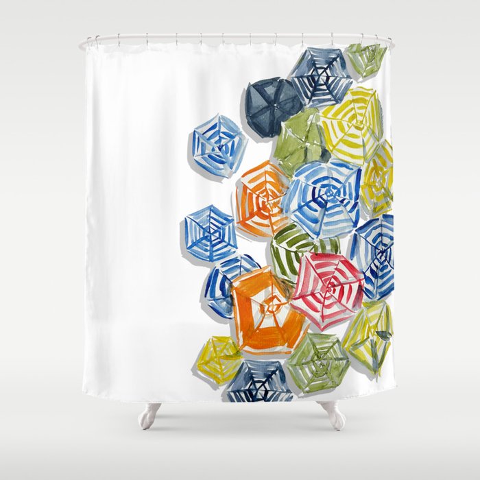The Umbrellas of Positano Shower Curtain Gallery Image 1