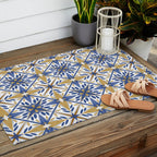Geometric modern tile B Outdoor Rug Gallery Image 2