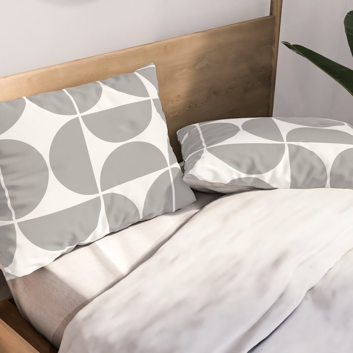 Mid Century Modern Geometric 04 Grey Pillow Sham Gallery Image 2