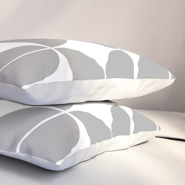 Mid Century Modern Geometric 04 Grey Pillow Sham Gallery Image 3
