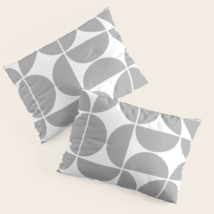 Mid Century Modern Geometric 04 Grey Pillow Sham Gallery Image 3