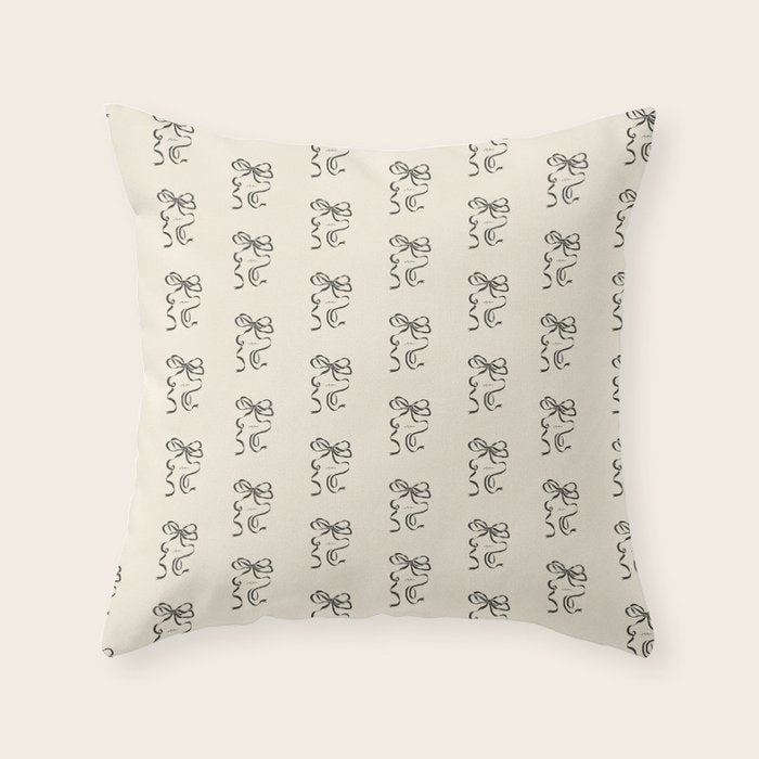Ribbon bow Throw Pillow