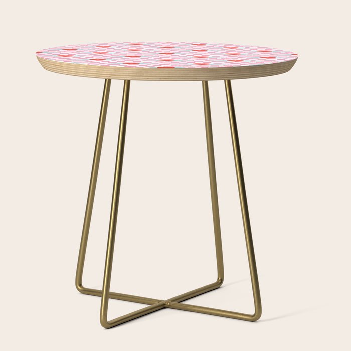 Red love heart checkered pattern Side Table Gallery Image 1