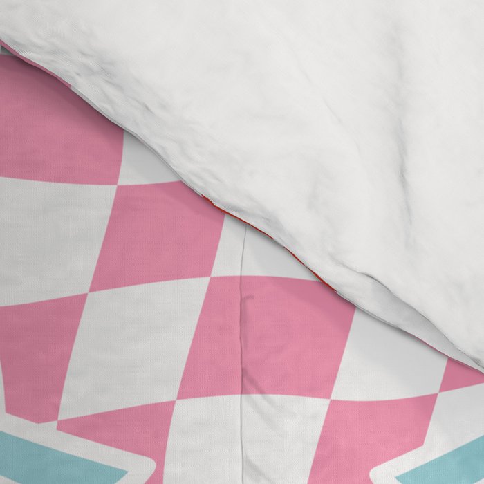 Red love heart checkered pattern Comforter Gallery Image 4