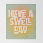 Have A Swell Day - Modern Art Print Throw Blanket Gallery Image 2