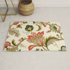 Jacobean Floral Crewel Embroidery Pattern Digital Art Vector Painting Rug Gallery Image 1