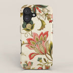 Jacobean Floral Crewel Embroidery Pattern Digital Art Vector Painting iPhone Case Gallery Image 1