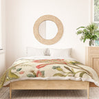 Jacobean Floral Crewel Embroidery Pattern Digital Art Vector Painting Duvet Cover Gallery Image 3