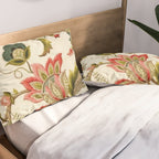 Jacobean Floral Crewel Embroidery Pattern Digital Art Vector Painting Pillow Sham Gallery Image 2