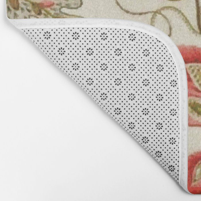 Jacobean Floral Crewel Embroidery Pattern Digital Art Vector Painting Bath Mat Gallery Image 2