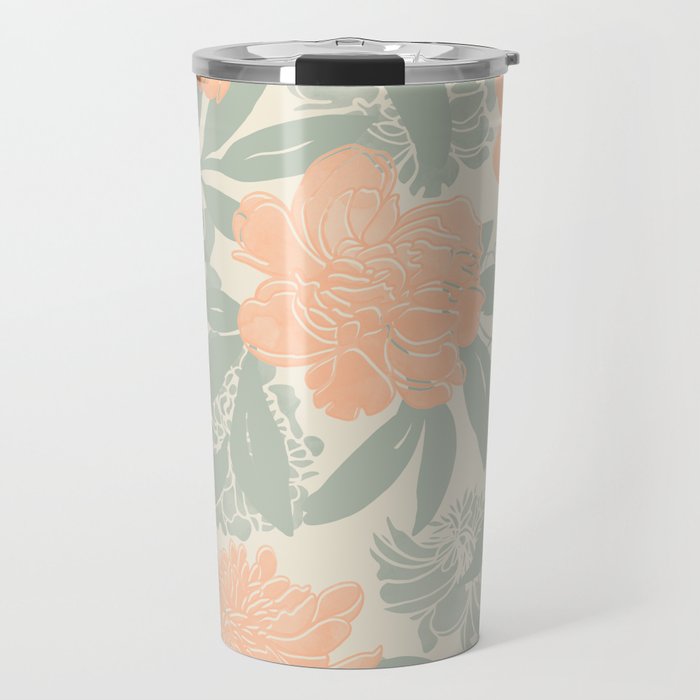 Modern floral blooms P3 Travel Mug Gallery Image 1