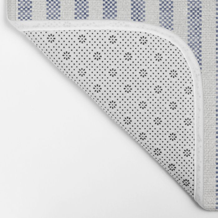 AEGEAN TICKING STRIPE BLUE Bath Mat Gallery Image 2