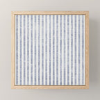 AEGEAN TICKING STRIPE BLUE Mini Art Print Gallery Image 1