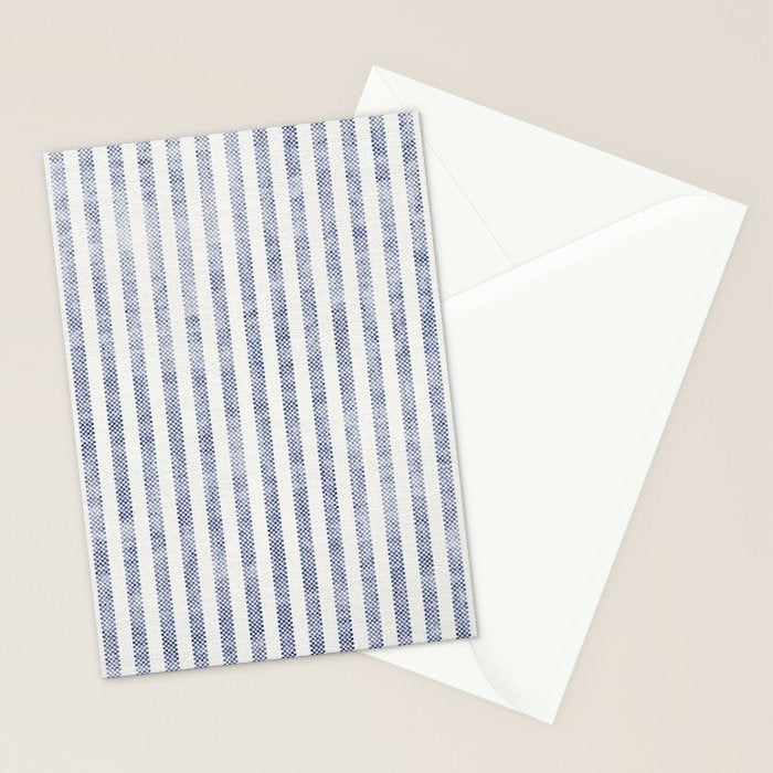 AEGEAN TICKING STRIPE BLUE Stationery Card Gallery Image 2