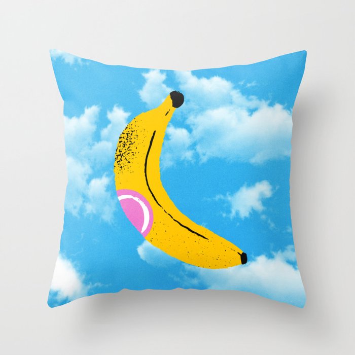 Banana Pop Art: Sky Edition Throw Pillow Gallery Image 1