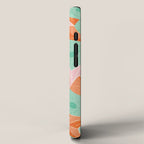 Origami Fortune Teller in Seafoam Green & Orange iPhone Case Gallery Image 2