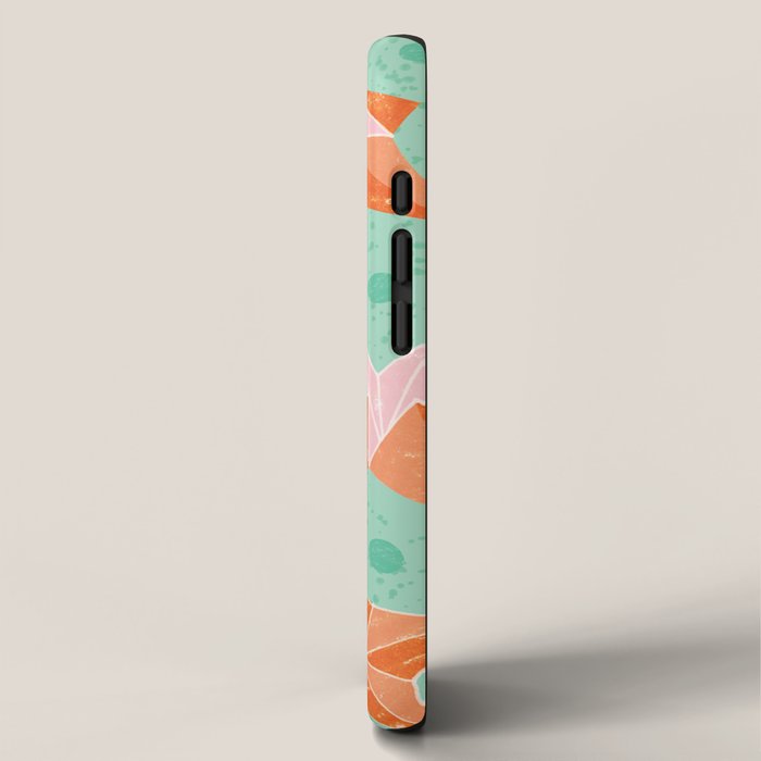 Origami Fortune Teller in Seafoam Green & Orange iPhone Case Gallery Image 2