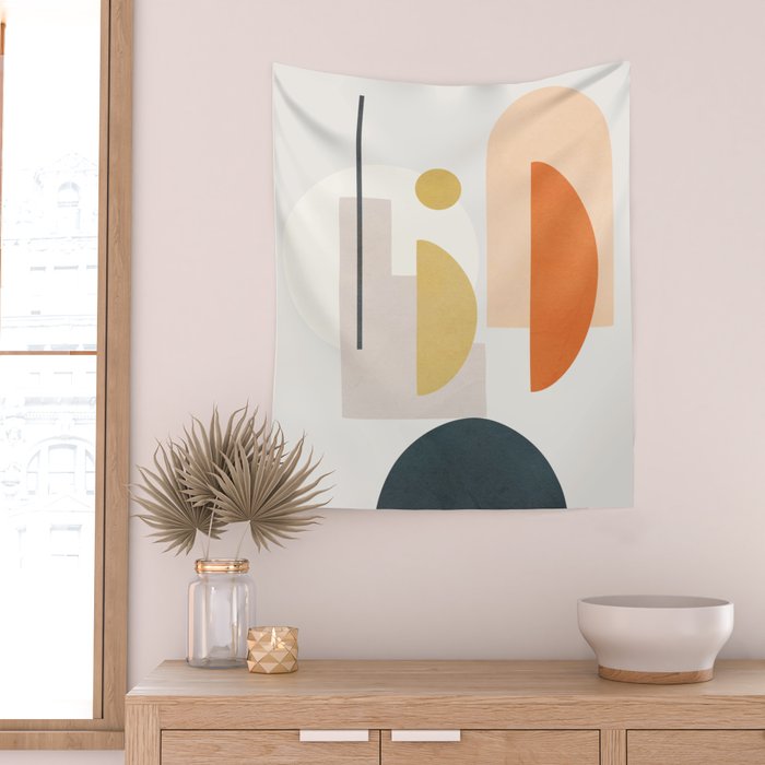 Modern Shapes 01 Wall Tapestry Gallery Image 2