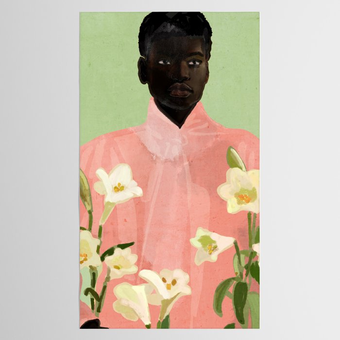 Girl Holding Flowers 3 Tablecloth Gallery Image 2