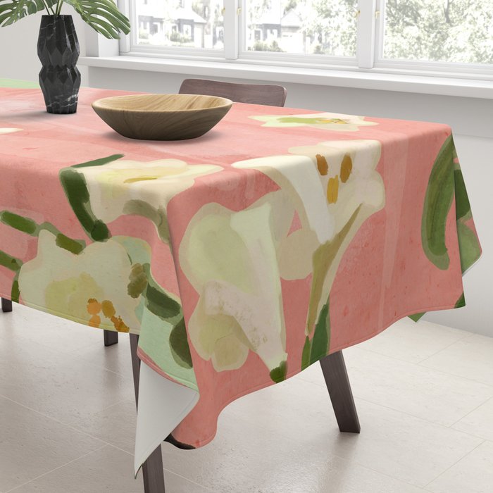Girl Holding Flowers 3 Tablecloth Gallery Image 3