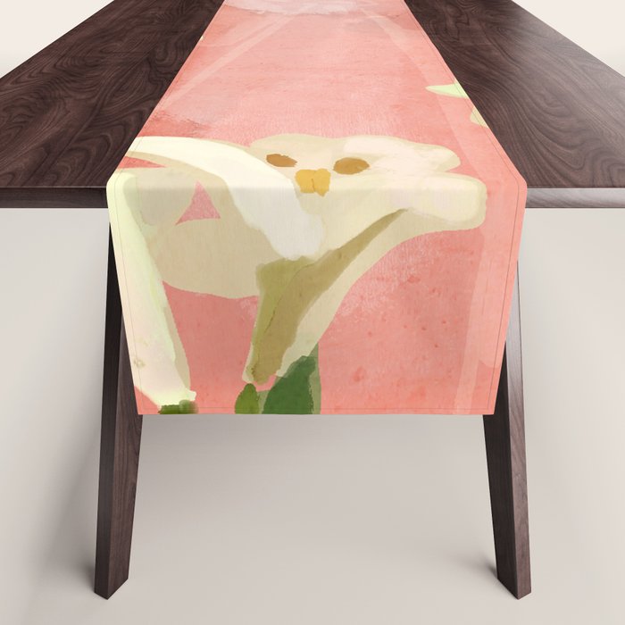 Girl Holding Flowers 3 Table Runner Gallery Image 1