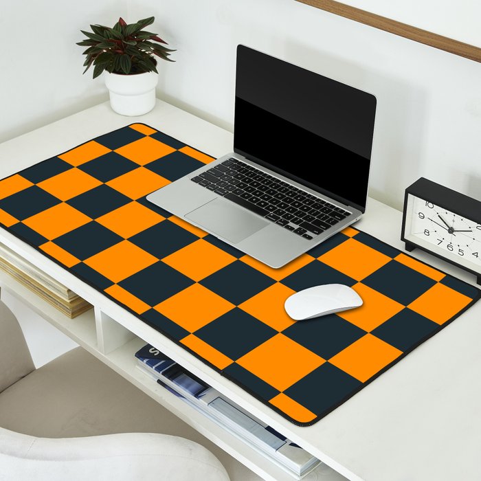 Mineral Dust x Tangerine Mixed Checker Desk Mat Gallery Image 2