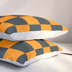 Mineral Dust x Tangerine Mixed Checker Pillow Sham Gallery Image 3