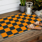 Mineral Dust x Tangerine Mixed Checker Outdoor Rug Gallery Image 2