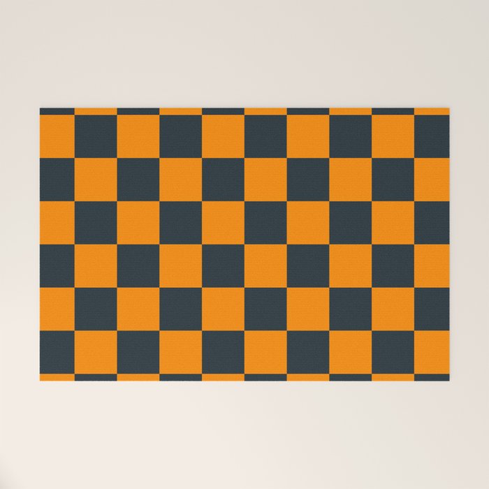 Mineral Dust x Tangerine Mixed Checker Welcome Mat Gallery Image 1