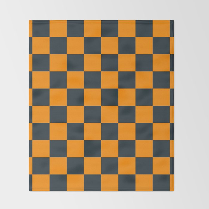 Mineral Dust x Tangerine Mixed Checker Throw Blanket Gallery Image 2