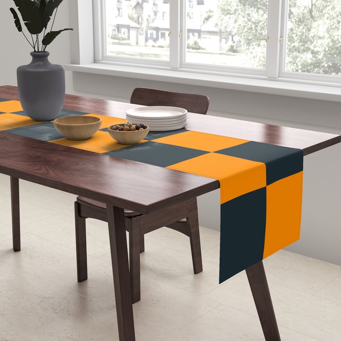 Mineral Dust x Tangerine Mixed Checker Table Runner Gallery Image 2