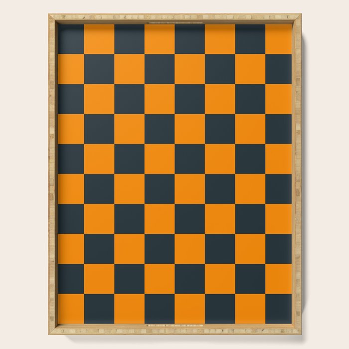 Mineral Dust x Tangerine Mixed Checker Serving Tray Gallery Image 1