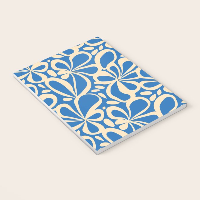 Blue abstract flower art pattern Notebook Gallery Image 3