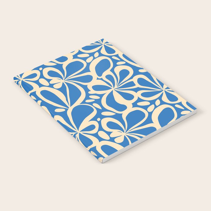 Blue abstract flower art pattern Notebook Gallery Image 1
