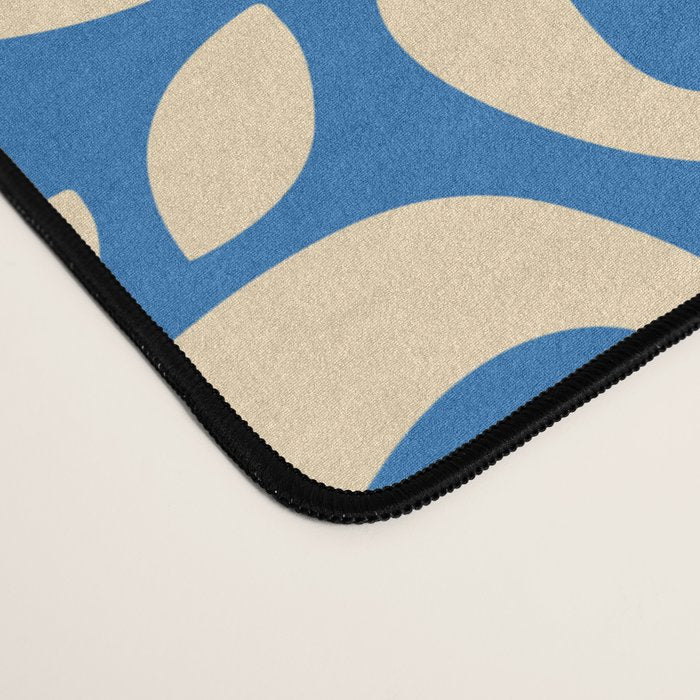 Blue abstract flower art pattern Desk Mat Gallery Image 4