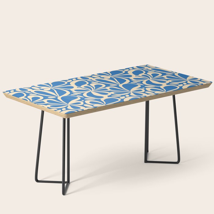 Blue abstract flower art pattern Coffee Table Gallery Image 1