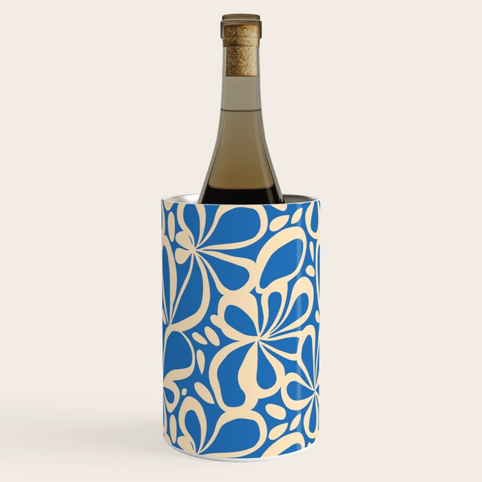 Blue abstract flower art pattern Wine Chiller Gallery Image 3