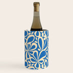 Blue abstract flower art pattern Wine Chiller Gallery Image 1